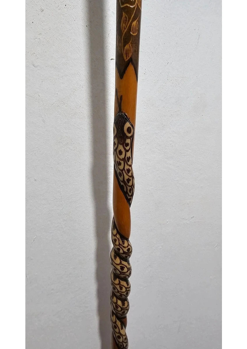 Baston-Canne de Marche Empresso Devrek – Motif Serpent en Relief