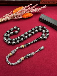 Tesbih Oltu – Perles de Prière, Anti-Stress, Brodées d'Argent