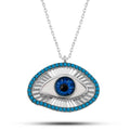 Collier Protecteur Œil Bleu & Argenté – Femme
