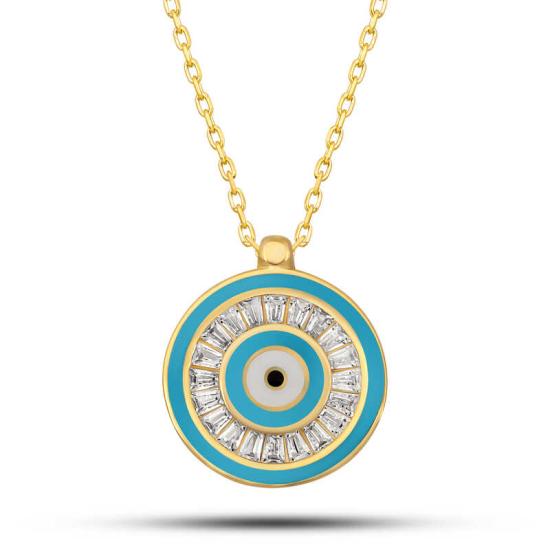 Collier Œil Protecteur Argenté et Doré – Femme